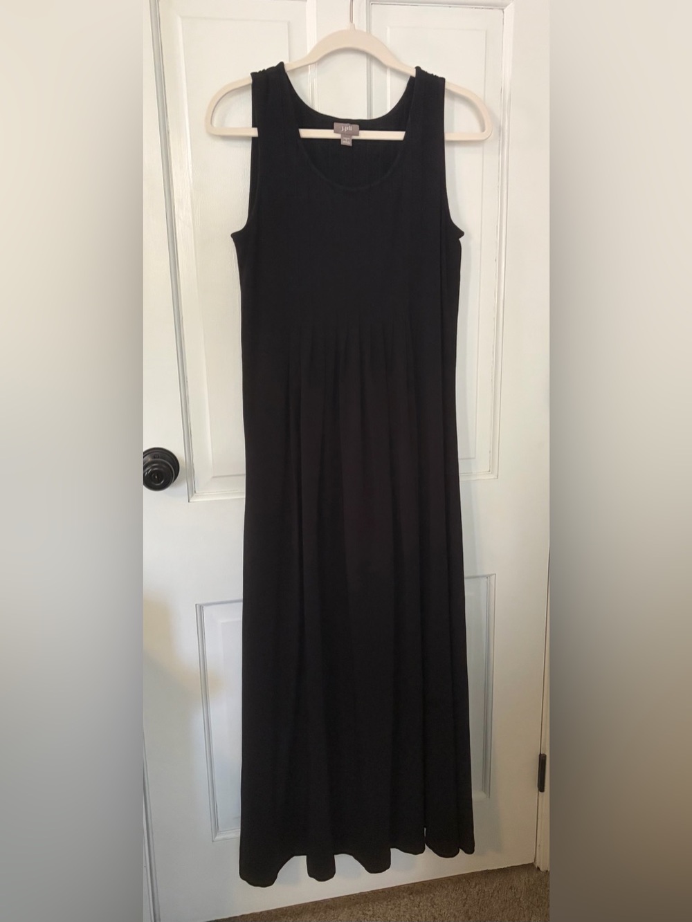 J. Jill women’s pima Cotton Sleeveless Maxi Dress black  stretch staple size S